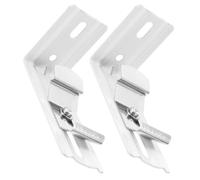 AMUSLESUR Clips Metálicos en L para Persianas Verticales, Juego de 2 Soportes para Montaje en Pared, Diseñados para Sujetar Estores en Interiores