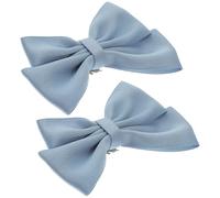 AMUSLESUR Clips para Zapatos de Mujer Pack de 2 Hebillas Desmontables Lazo Azul de Tela y Aleación, Accesorios Versátiles para Ocasiones Obsequios y Graduaciones
