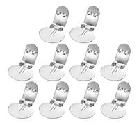 AMUSLESUR Clips Planos de Acero Inoxidable para Zapatos de Tacón, 10 Unidades Metálicas en Color Plata, Accesorios para Manualidades y Decoración de Calzado