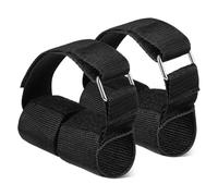 AMUSLESUR Correas Ajustables para Tobillo Mancuernas, Soporte Antideslizante para Entrenamiento de Fuerza en Gimnasio, 2 Piezas Negras