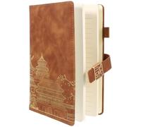 AMUSLESUR Cuaderno Agenda Decorativo A5 Estilo Retro con Hebilla, Papel, Color Ámbar, Bloc de Notas para Planificación Diaria y Organización Escolar, Adecuado para Estudiantes y Oficina