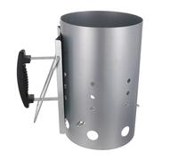 AMUSLESUR Encendedor de Barbacoa de Carbón Galvanizado Ventilación y Mango | Encendido Limpio y Rápido, Circulación de Aire Excelente, para Carbón y Briquetas en Barbacoa Exterior