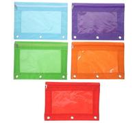 AMUSLESUR Estuche para Lápices Tipo Carpeta B5 5 Piezas Bolsa Organizadora de Documentos y Bolígrafos de Tela Oxford Resistente Malla Transparente para Oficina, Escuela y Viaje