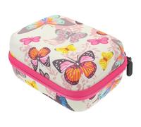 AMUSLESUR Estuche Portátil para Aceites Esenciales, Bolsa Organizadora de Botellas 12 Compartimentos 15ml, Material Tela Oxford Resistente, Cremalleras Suaves, Color Rosa Fucsia Estampado