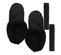 AMUSLESUR Forros para Zapatillas de Invierno en Felpa Negra Forro de Algodón Grueso Extraíble y Lavable, Ideales para Uso en Invierno