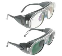 AMUSLESUR Gafas para Soldar Abatibles 2 Unidades Lente Doble Capa Tintadas y Transparentes, Protección Ocular contra Polvo y Salpicaduras para Trabajos de Soldadura Industrial