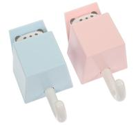 AMUSLESUR Ganchos Adhesivos de Pared Diseño de Mascotas en Abs, 2 Piezas para Colgar Llaves y Juguetes, Decoración Adorable para Baño y Habitación