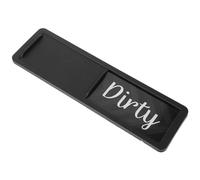 AMUSLESUR Imán para Lavavajillas Doble Cara Señal Limpia y Sucia, Accesorio Magnético Negro para Cocina, Indicador Reversible Práctico para Organización en Hogar