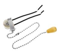 AMUSLESUR Interruptor de Lámpara Cable de Tracción, Plata, Madera y Hierro