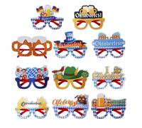 AMUSLESUR Juego de 11 Gafas de Fiesta Oktoberfest para Fotos, Diseño Divertido para Celebraciones y Eventos, Material Ligero y Seguro, Accesorios para Fiestas y Suministros Varios estilos