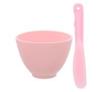 AMUSLESUR Juego de Cuenco de Mezcla de Silicona para Mascarilla Facial Rosa, con Palo Grande para Aplicación, Kit Profesional para Cuidado Piel y Uso en Salón de Belleza, Accesorio Portátil
