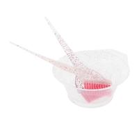 AMUSLESUR Juego de Cuenco para Teñir Cabello y Pincel, Set de 3 Piezas Transparente Brillo, Cuenco Escala para Mezclar Tinte y Cepillo de Cerdas para Aplicación Uniforme, Uso Profesional