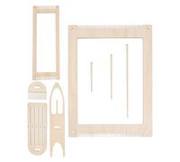 AMUSLESUR Kit de Telar de Madera Portátil para Tejer Tapices Suave, Tamaño Rectangular 24x18cm Adecuado para Manualidades y Tejido Artesanal