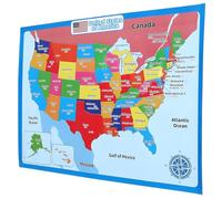 AMUSLESUR Mapa de Estados Unidos para Preescolar, Póster Educativo Resistente al Desgaste, Tamaño Hoja Única, Cartel de Geografía para Aulas, Guarderías y Aprendizaje en Varios estilos