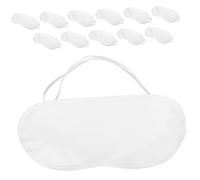 AMUSLESUR Máscara para Dormir de Poliéster de Color Claro, Antifaz Transpirable y Ligera para Ocular, 12 Piezas para Viajes, Hogar, Oficina y Descanso Confortable