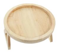 AMUSLESUR Mesa Auxiliar de Madera Plegable Bandeja Redonda para Aperitivos y Reposabrazos, Adecuado para Salón y Comedor