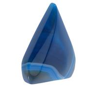 AMUSLESUR Mini Adorno de Cristal de Ágata Azul en Forma de Llama, Decoración Elegante para Mesa y Hogar, Pulido a Mano, Realza la Estética del Ambiente