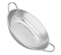 AMUSLESUR Olla Grande de Acero Inoxidable 32 Cm Asas Dobles Aislantes, Sartén para Cocinar en Camping y Hogar, Olla Caliente para Estufa de Gas y Eléctrica, Utensilio Multifunción