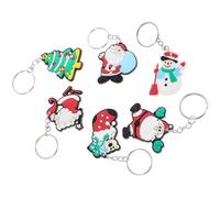 AMUSLESUR Pack de 48 Llaveros Navideños Creativos de Silicona Diseño de Santa Claus, Colgantes Decorativos para Fiesta y Festival de Navidad Varios estilos