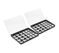 AMUSLESUR Paleta de Sombras de Ojos Vacía de 2 Piezas Espacio Amplio y Diseño Ligero, Material As y Hierro, Adecuado para DIY y Bolsa de Maquillaje