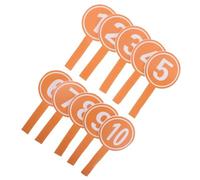 AMUSLESUR Paletas de Puntuación Numeradas 1-10 para Competencias Deportivas, Ligeras y Portátiles, Hechas de Espuma Naranja Diseño de Alta Visibilidad, Paquete de 10 Unidades para Eventos