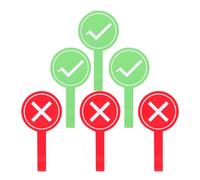 AMUSLESUR Paletas de Votación Juego 6 Piezas (3 Rojas y 3 Verdes) de Espuma Segura, Tamaño Mano, Accesorio para Profesores y Jueces en Aula, Material Escolar para Evaluación Educativa