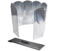 AMUSLESUR Parabrisas Plegable para Estufa de Camping 8 Paneles de Chapa Galvanizada, Portátil y Ligero, Adecuado para Barbacoa y Cocina al Aire Libre