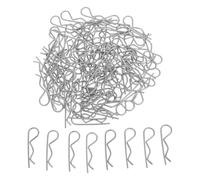 AMUSLESUR Pasadores de Chaveta Clip R de Acero Inoxidable M2 X 50 MM, 100 Unidades, Resistentes a Altas Temperaturas para Sistemas de Enganche en Plantas Químicas y Almacenamiento