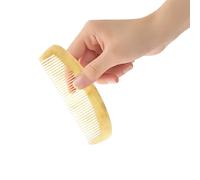 AMUSLESUR Peine de Cuerno Natural Antistático 13 Cm para Cuidado del Cabello y Bigote, Herramienta Portátil sin Mango para Masaje del Cuero Cabelludo y Desenredar Cabello Fino, Uso Diario