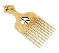 AMUSLESUR Peine de Plástico Negro para Cabello Afro y Barba, Herramienta para Domar y Peinar Rizos en Baño o Dormitorio, Diseño Compacto y Portátil