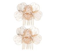 AMUSLESUR Peinetas de Flores Doradas para Novia y Acompañante, Hechas a Mano en Aleación de Zinc con Perlas Simuladas, Estilo Barroco Vintage para Bodas y Fiestas