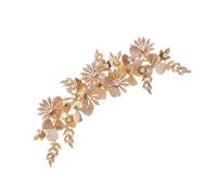 AMUSLESUR Pinza con Agarre Doradas de Aleación Retro Cabello Flores Lateral Fácil de Colocar Accesorios Elegantes para Bodas y Aniversarios para Mujeres y Niñas