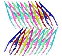 AMUSLESUR Pinzas para Cejas de Plástico 30 Unidades para Depilación y Maquillaje Material Duradero para Mujeres y Hombres en Entornos Domésticos Estilo Aleatorio