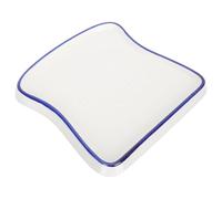 AMUSLESUR Plato para Desayuno de Cerámica Forma de Tostada, Bandeja para Servir, Resistente a Microondas y Horno, Adecuado para Celebraciones y Uso Diario