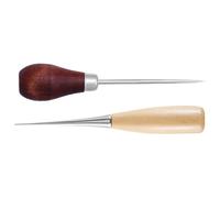 AMUSLESUR Punzón de Cuero Mango de Madera Rojo, Forma de Calabaza, Acero Inoxidable, 2 Piezas para Bricolaje y Reparación de Accesorios y Zapatos de Cuero