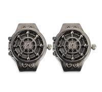 AMUSLESUR Reloj de Anillo Elegantes Vintage Diseño de Timón en Aleación de Zinc Resistente al Óxido Roturas, 2 Piezas para Mujer y Ocasión Casual
