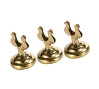 AMUSLESUR Soporte de Mesa en Forma de U Mini Dorado Pequeño 3 Piezas para Números, Tarjetas y Menús, Clip Estable para Buffet, Fiesta y Decoración en Hogar y Oficina