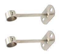 AMUSLESUR Soporte para Barra de Acero Inoxidable 304 para Balcón y Armario, Diámetro 25 Mm, Altura 150 Mm, 2 Piezas, Montaje en Techo y Pared, Accesorio para Cortina y Barra de Ropa