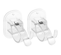 AMUSLESUR Soporte para Barra de Cortina sin Taladro, Fácil de Fijar, Material Abs y Goma, Diseño Moderno y Resistente para Dormitorio u Oficina, 1 Set