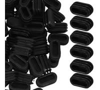 AMUSLESUR Tapones Ovalados en Interiores y Exteriores Ideales para Patas de Muebles Ajuste Seguro y Resistencia Intemperie 100 Piezas de Plástico Negro para Tubos de 20x40 Mm