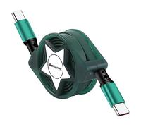 Amuvec Cable USB C a USB C 1M, 60W PD Retráctil Cable Tipo C Carga Rápida, para Mac, Pad Pro 2020, Samsung Galaxy S24 S22 S20 S10 Plus Note 20 10, Huawei P60 P30, Moto, Sony, Xiaomi, LG, Google Pixel