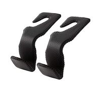 AMVOYOA Ganchos para reposacabezas de coche, organizador de asiento trasero, gancho de cuero negro, para colgar bolsos, bolsas y abrigos, paquete de 2
