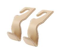 AMVOYOA Juego de 2 ganchos para reposacabezas para bolsos y bolsas, asiento trasero de coche, gancho de almacenamiento de cuero beige