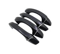 Amxaqjc Para SEAT Para Leon MK3 5F 2012-2019 ABS Coche Conjunto Molduras Fibra Carbono Pegatina Estilo Cubierta Manija Puerta Cromada Tiradores Exteriores Coche(C No Button)