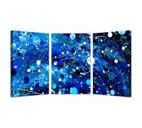 AMXBZC 3 Piezas moderna cuadros abstractos Cartel colorido y sencillo Salón Comedor póster de lienzo, impresión decoración nórdica arte de pared pintura（Azul-30x45cmx3 Enmarcado
