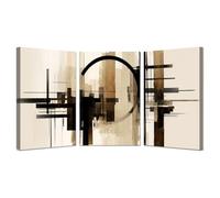 AMXBZC 3 Piezas moderna cuadros abstractos Cartel geométrico moderno Salón Comedor póster de lienzo, impresión decoración nórdica arte de pared pintura（Negro-20x30cmx3 Enmarcado