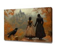 AMXBZC Abstracto Cuadros póster de lienzo Hombres del bosque Mujeres Baño imágenes estéticas,decoración de pared bohemia para salón o dormitorio（naranja-80x120cm Enmarcado