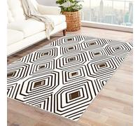 AMXBZC Alfombra de Salón Dormitorio Habitación Infantil Patrón de líneas Abstracto Oficina Sala de Estar Diseño,Moderno Abstracto Alfombras de Pelo Corto Suave(naranja-90x120cm