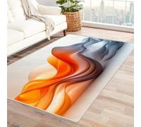 AMXBZC Alfombra de Salón Dormitorio Habitación Infantil Patrón Minimalista Abstracto Oficina Sala de Estar Diseño,Moderno Abstracto Alfombras de Pelo Corto Suave(Naranja 8-150x240cm