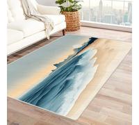 AMXBZC Alfombra Moderna para salón Patrón Abstracto de Puesta de Sol en el océano Parte Inferior Antideslizante, Muy Suave, Cocina, Comedor, Pasillo, Dormitorio, Salón(azul-120x150cm
